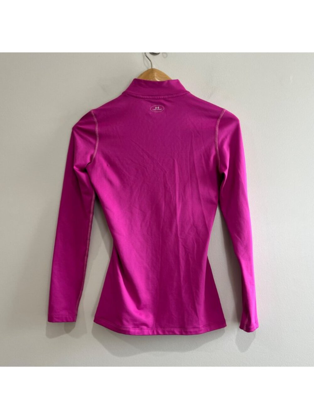 Under Armour Coldgear Mock Neck Fitted Compression Shirt Womens S Pink - Picture 2 of 8
